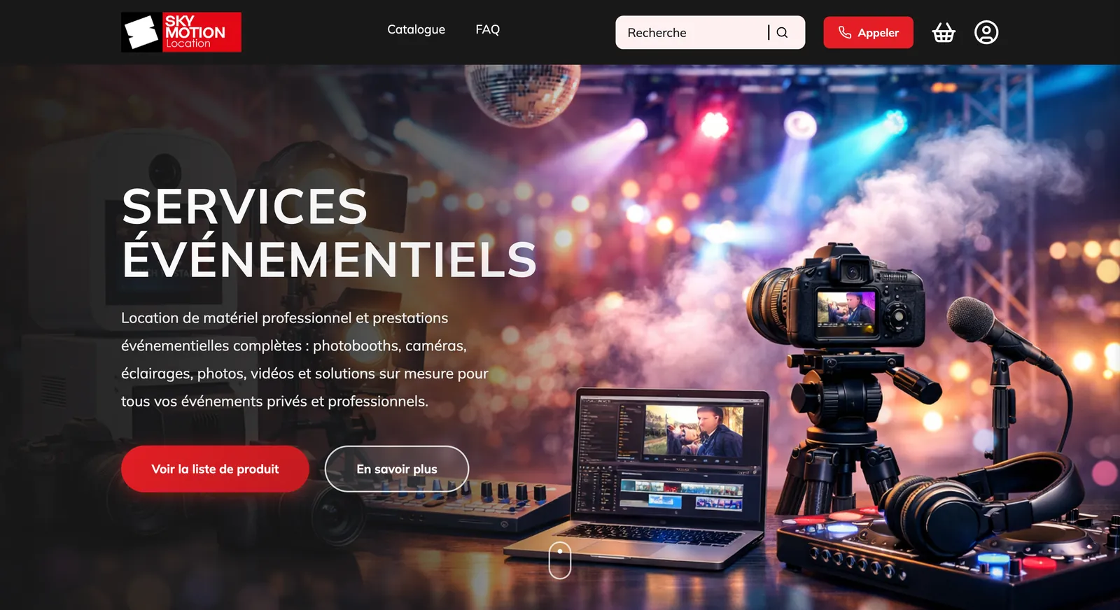 Capture d'écran du projet Skymotion Location
